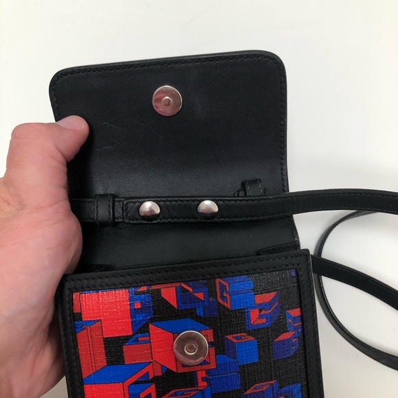 Gucci Flap Crossbody Bag Printed Coated Canvas Mini black, blue and orange/red - Picture 5 of 5